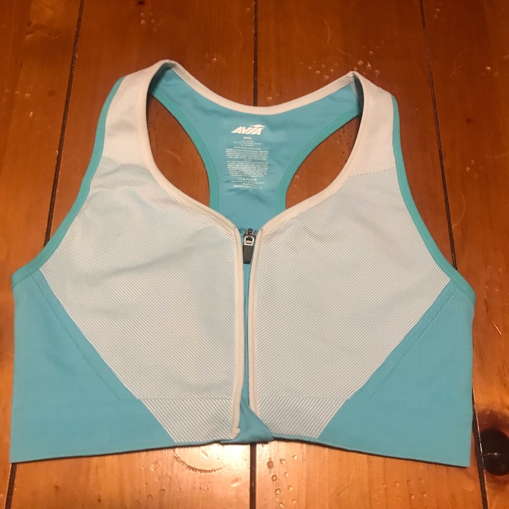 Avia sports bra, size XXXL, a blue color with white